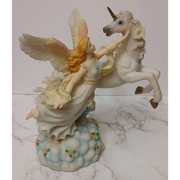 Seraphim Classics Angel Figurine Unicorn Clouds Flowers - Picture 2 of 6